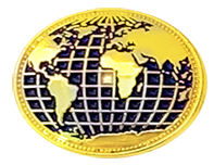 Значок Глобус корпоративный с логотипом Компании.