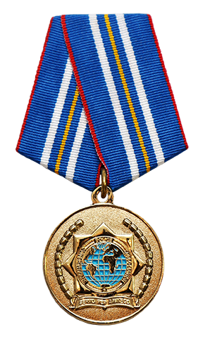 Медаль на пятиугольной колодке МПА.