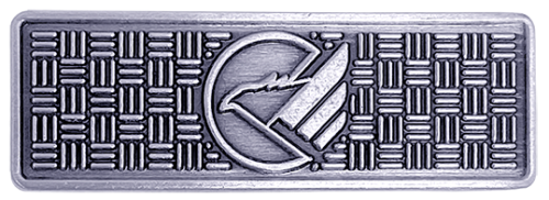 Значок античная латунь/античное серебро корпоративный с логотипом Компании.