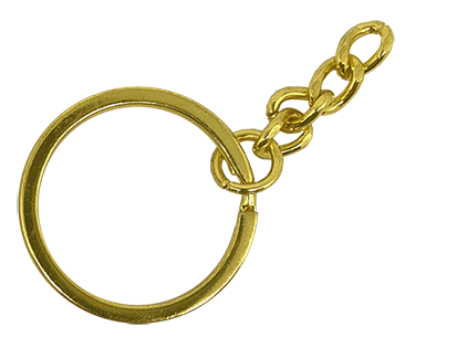 Брелочное кольцо диаметр 30 мм с цепочкой 4 звена