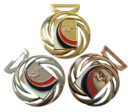 Комплект спортивных медалей.